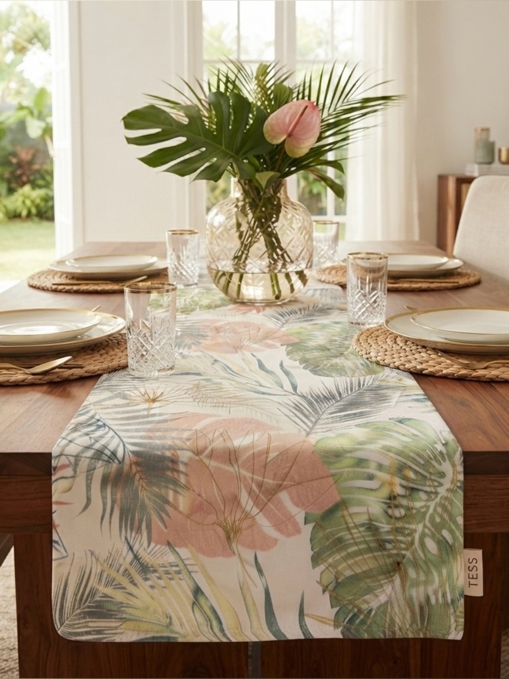 Tropical Leaf Table Runner - Multicolor